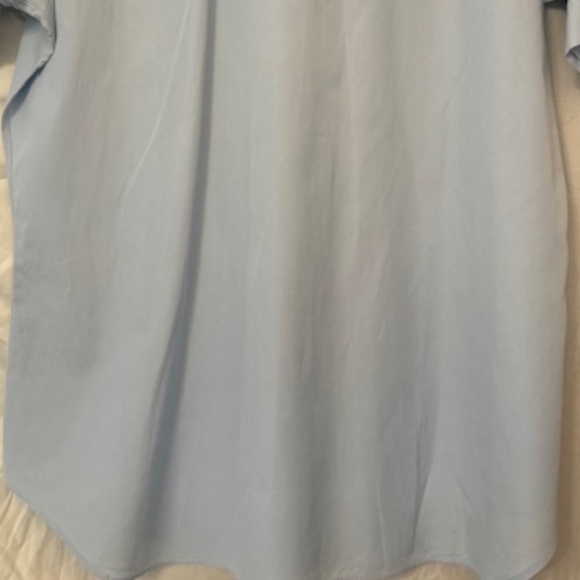 Neiman Marcus Short Sleeve Collared Button Down Light Blue Mens Shirt 15" 10.5" - Picture 6 of 7